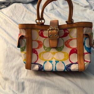 Coach Multi-colored PVC Tote Bag with Signature Design